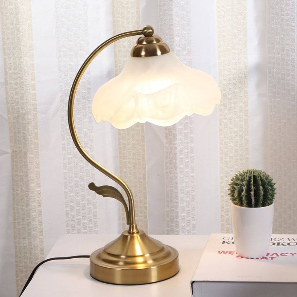 The Bravelle Retro Frosted Glass Table Lamp