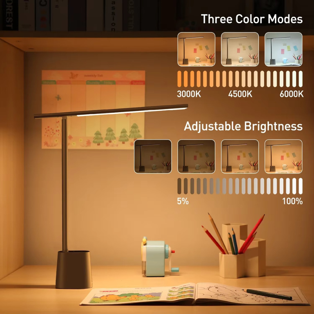 The Brightix Dimmable LED Study Desk Lamp