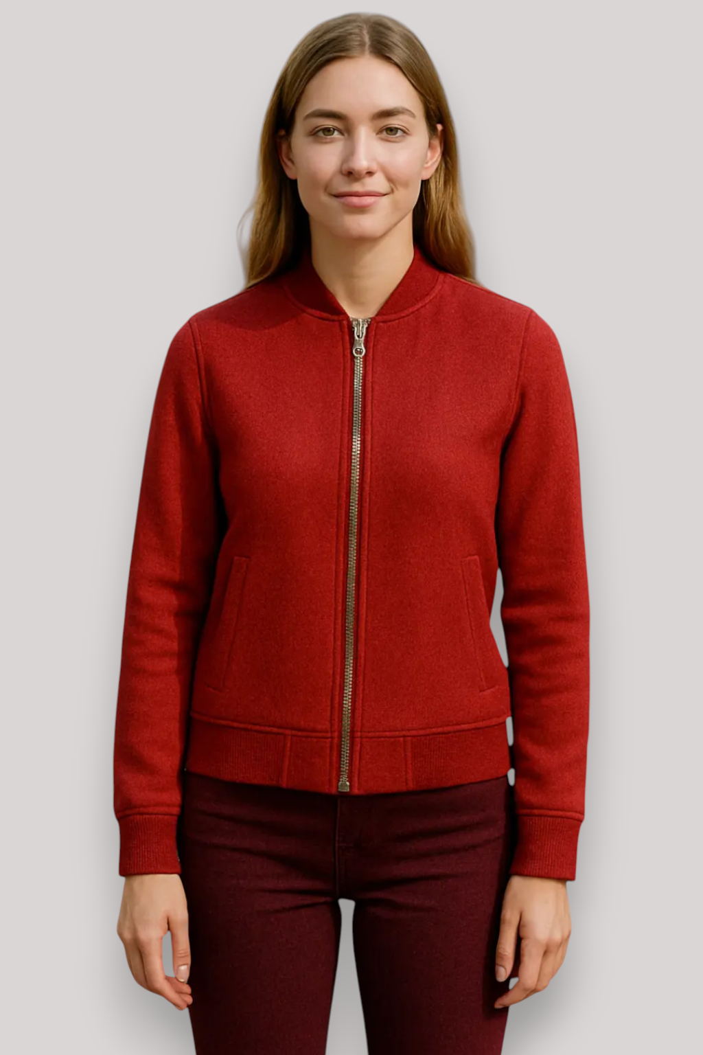 The Briony Zip Up Winter Jacket Warm Collar Knit Casual Outerwear