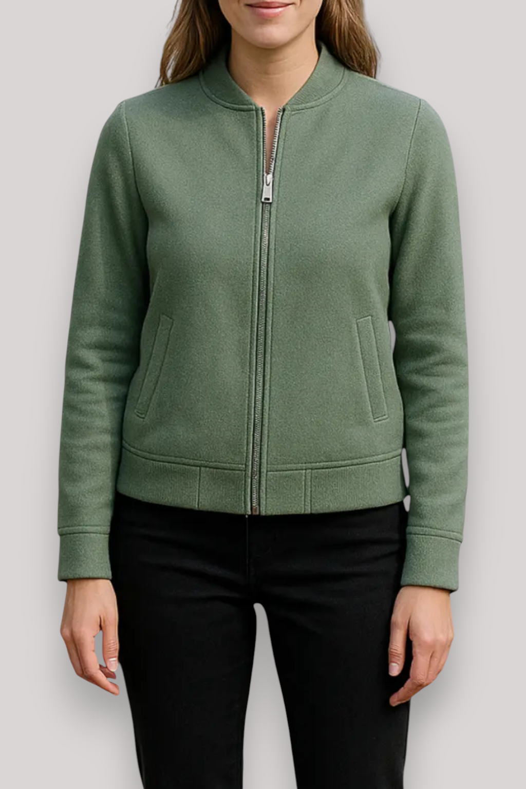 The Briony Zip Up Winter Jacket Warm Collar Knit Casual Outerwear