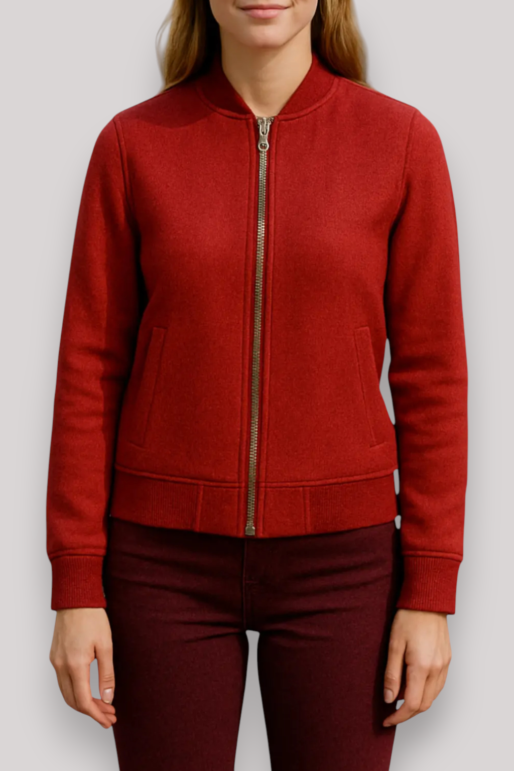 The Briony Zip Up Winter Jacket Warm Collar Knit Casual Outerwear