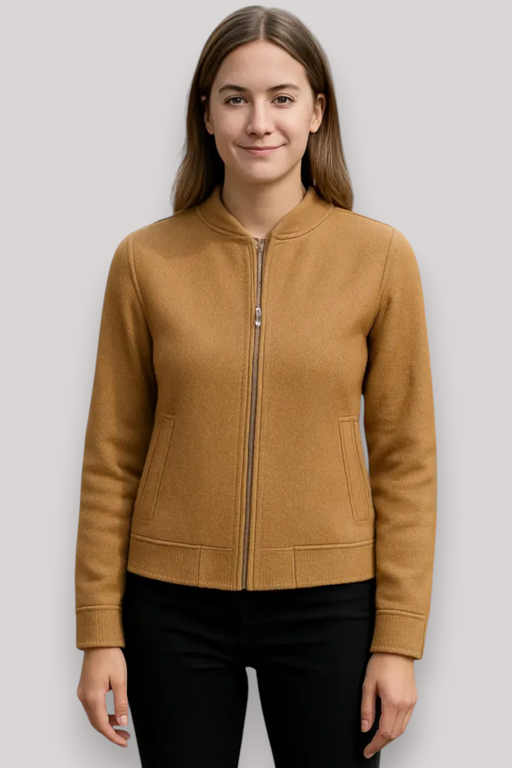 The Briony Zip Up Winter Jacket Warm Collar Knit Casual Outerwear