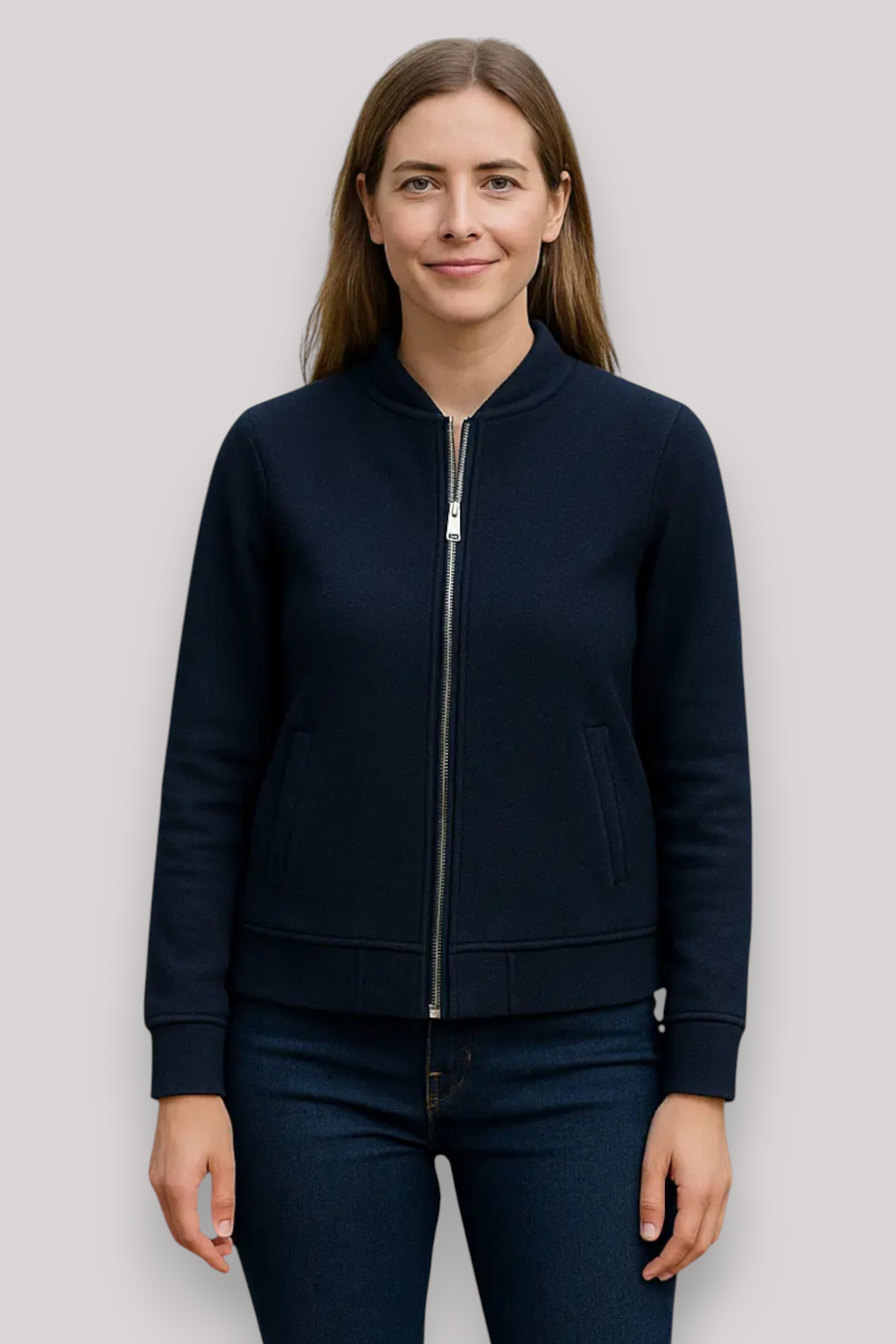 The Briony Zip Up Winter Jacket Warm Collar Knit Casual Outerwear