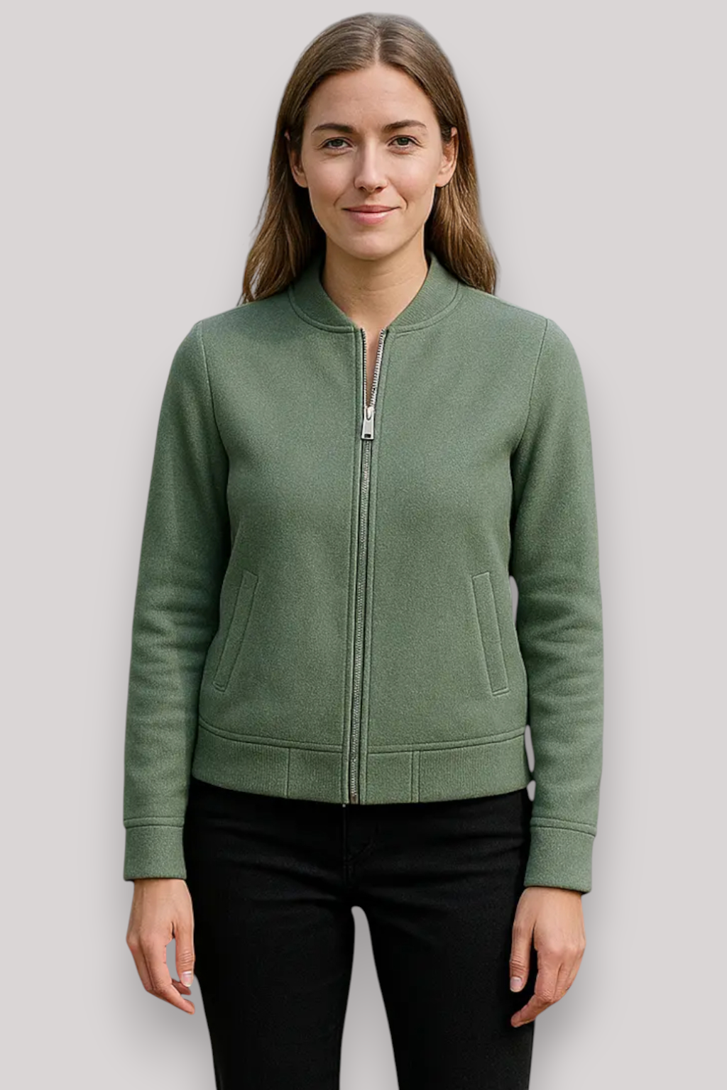 The Briony Zip Up Winter Jacket Warm Collar Knit Casual Outerwear