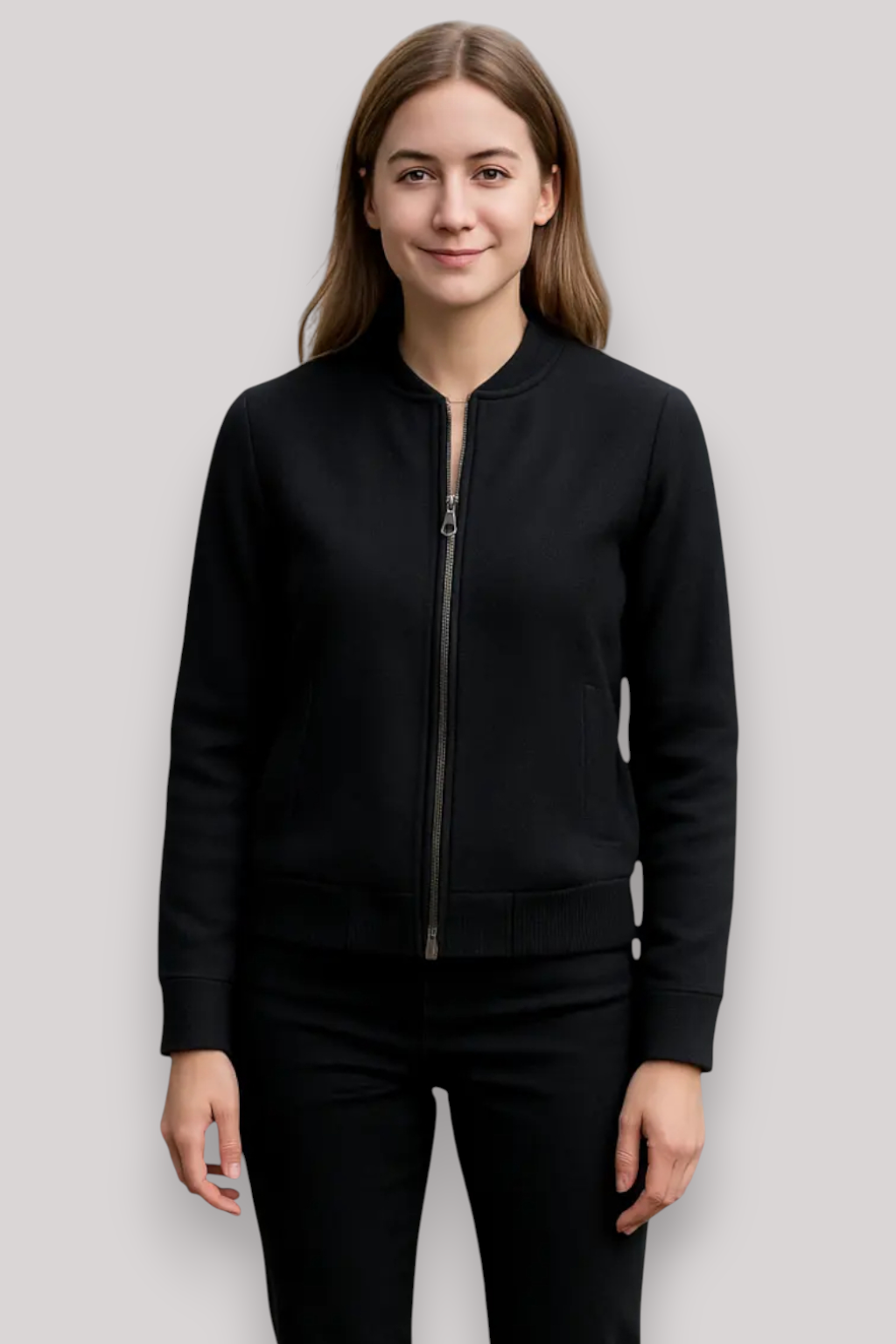The Briony Zip Up Winter Jacket Warm Collar Knit Casual Outerwear