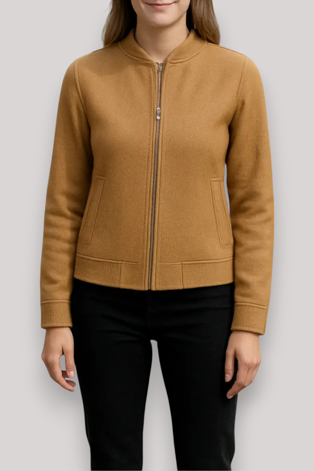 The Briony Zip Up Winter Jacket Warm Collar Knit Casual Outerwear