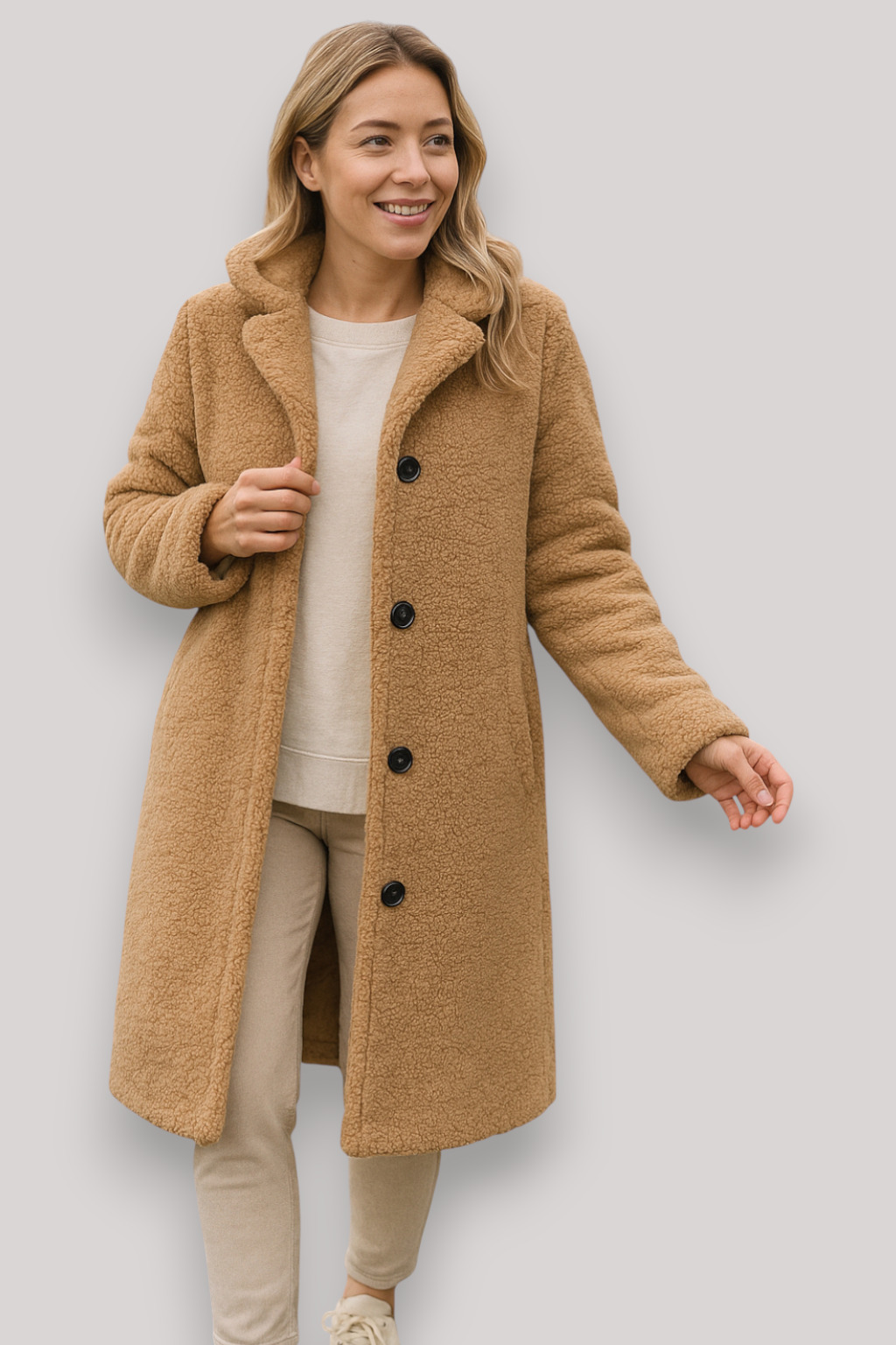 The Brixton Long Teddy Coat Warm Winter Fluffy Jacket