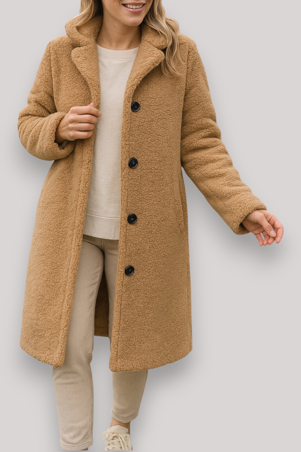 The Brixton Long Teddy Coat Warm Winter Fluffy Jacket