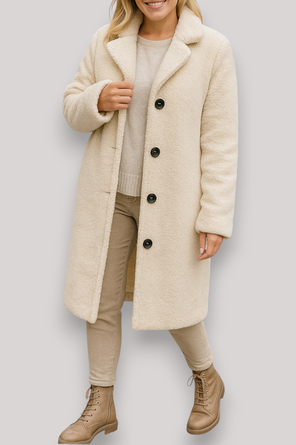 The Brixton Long Teddy Coat Warm Winter Fluffy Jacket