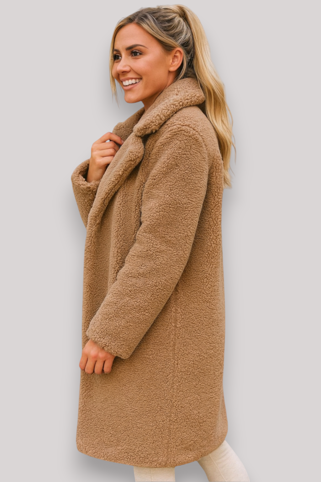 The Brixton Long Teddy Coat Warm Winter Fluffy Jacket