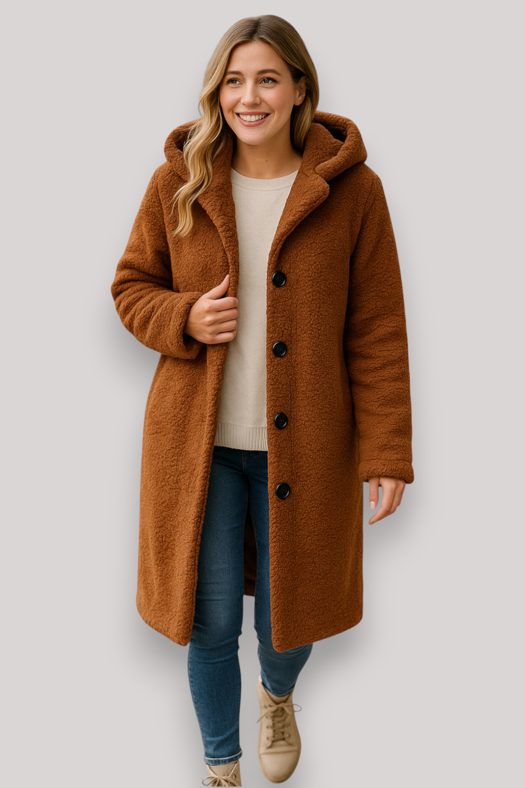 The Brixton Long Teddy Coat Warm Winter Fluffy Jacket
