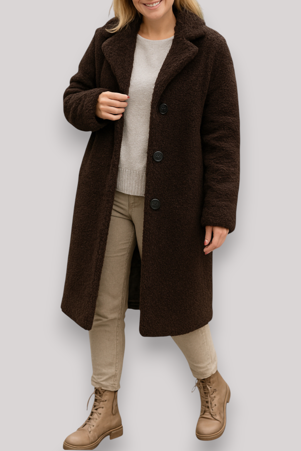 The Brixton Long Teddy Coat Warm Winter Fluffy Jacket