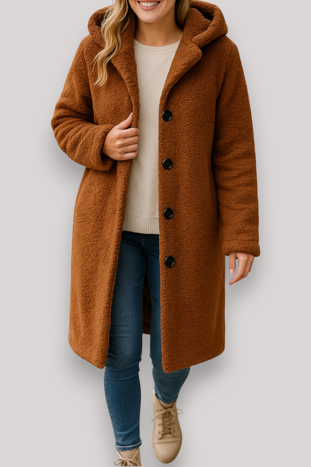 The Brixton Long Teddy Coat Warm Winter Fluffy Jacket
