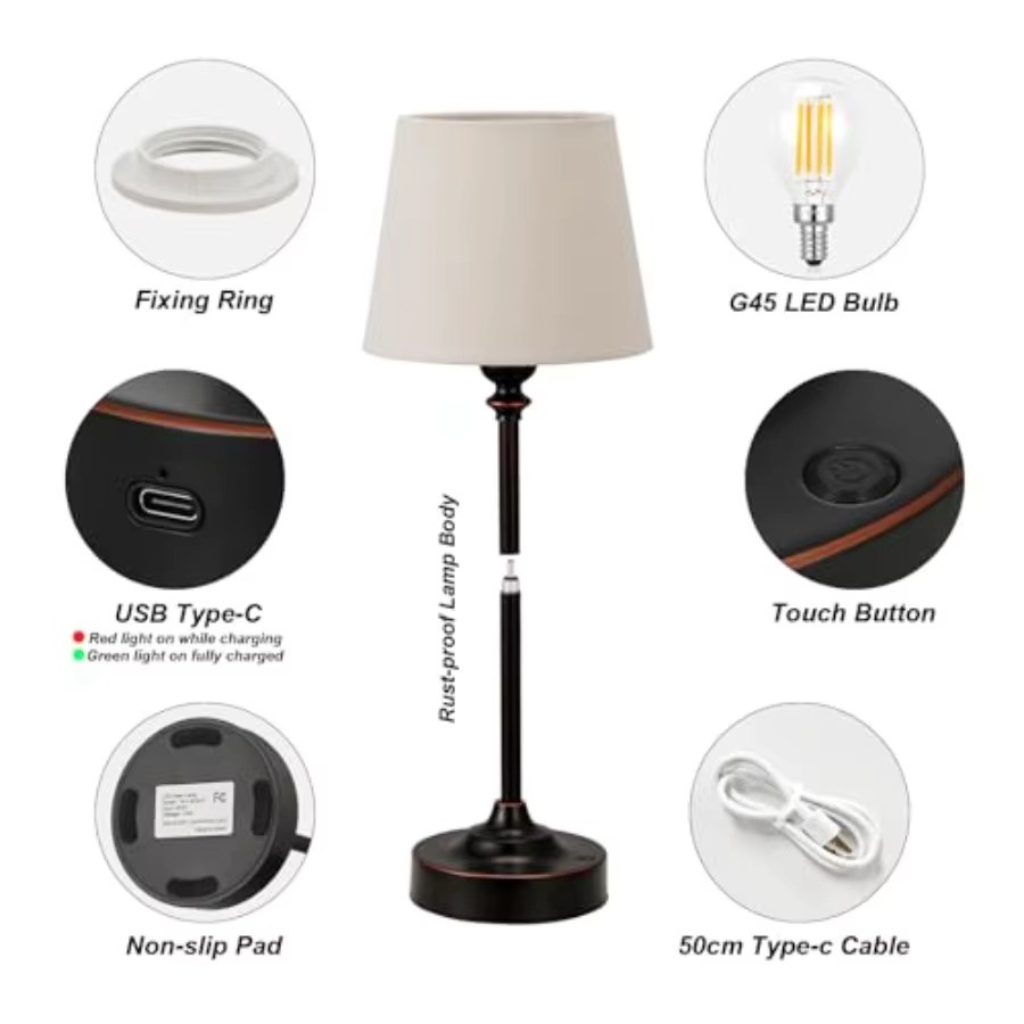 The Bronzelle Rechargeable Ambient Table Lamp