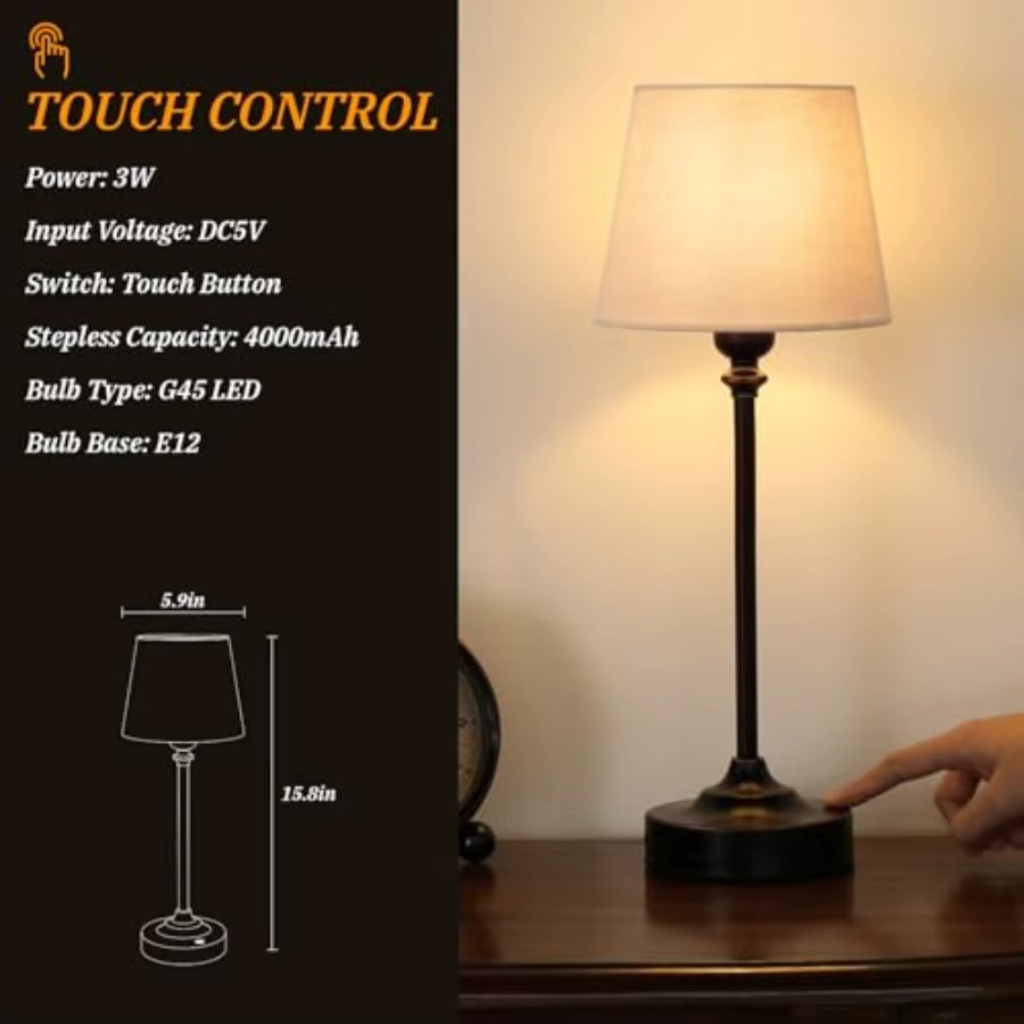 The Bronzelle Rechargeable Ambient Table Lamp