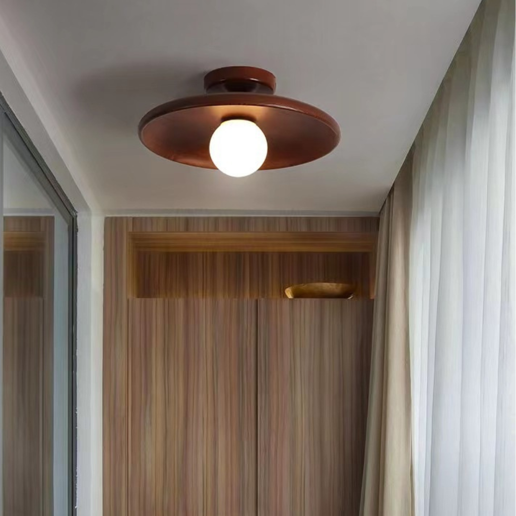 The Cedrion Modern Walnut Wood Ceiling Light