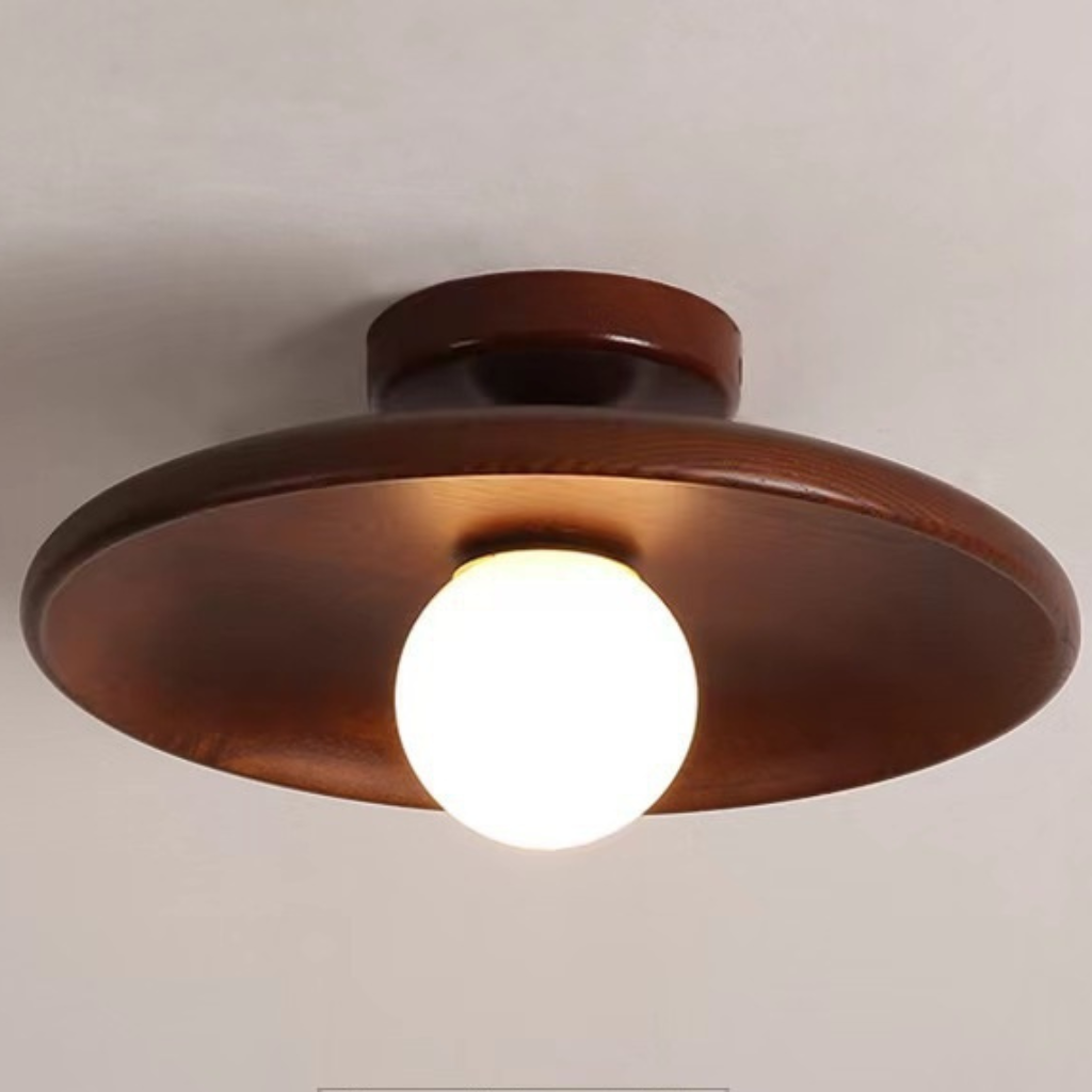 The Cedrion Modern Walnut Wood Ceiling Light