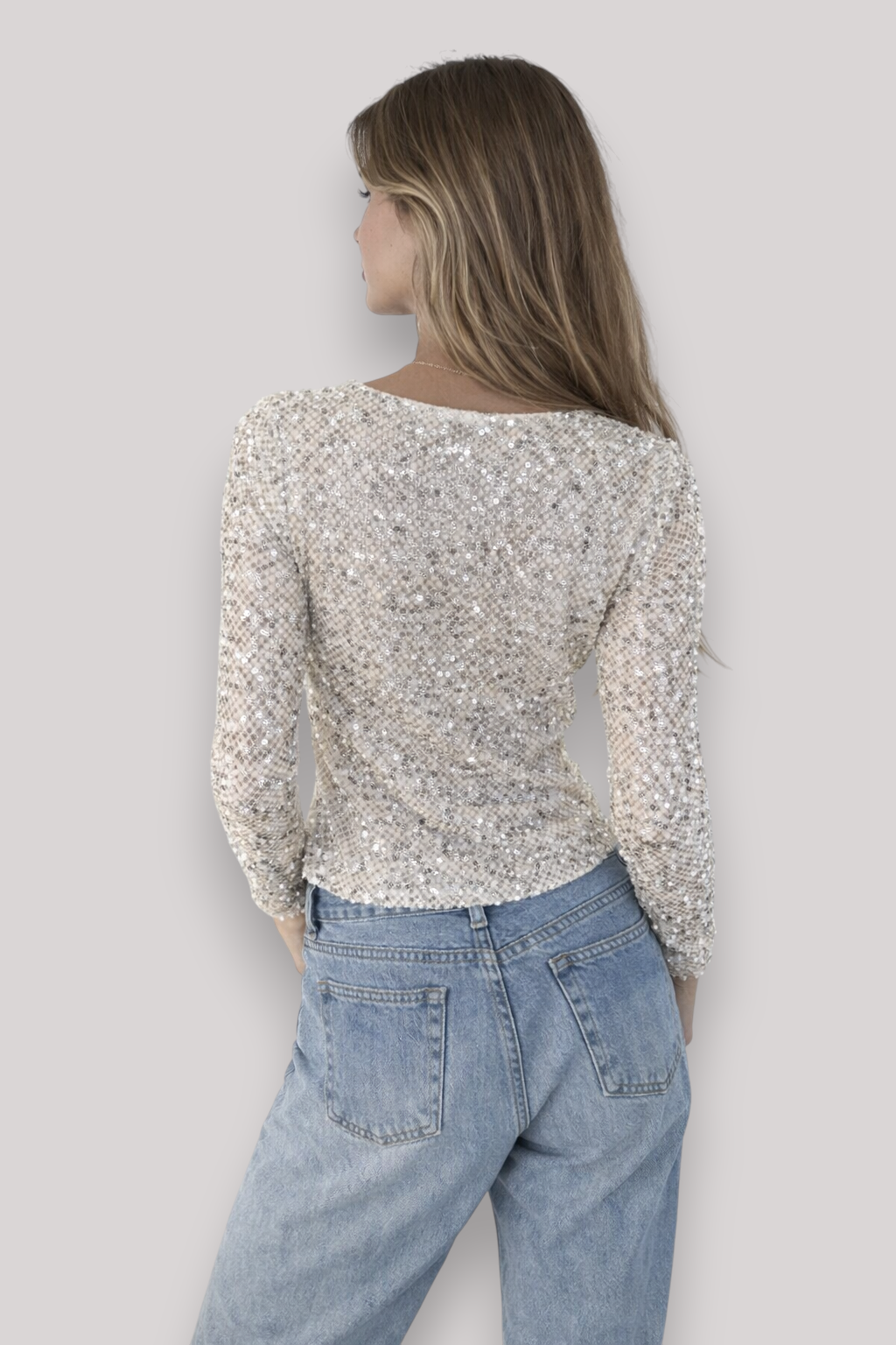 The Celina Women's Long Sleeve Sequin Blouse