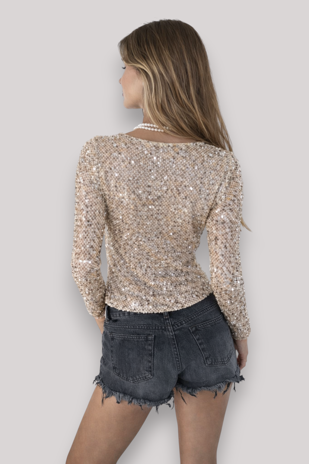 The Celina Women's Long Sleeve Sequin Blouse