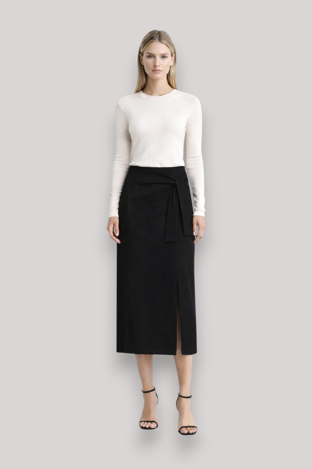 The Cerys High Waist Belted Midi Skirt