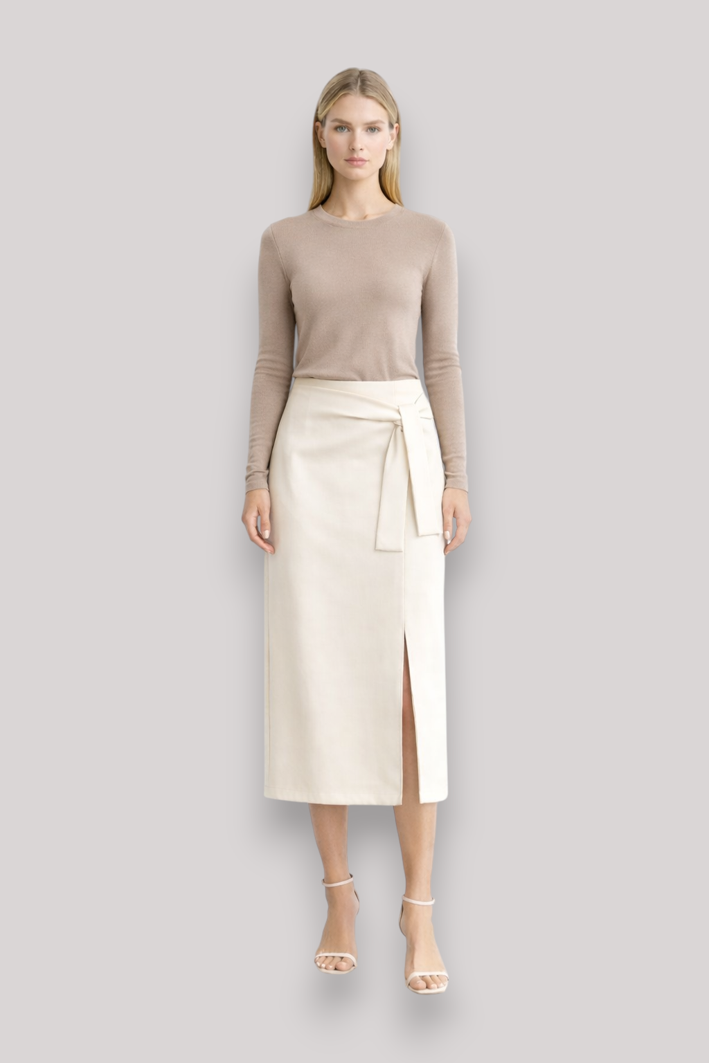 The Cerys High Waist Belted Midi Skirt