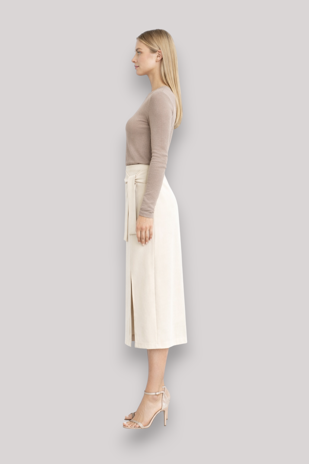 The Cerys High Waist Belted Midi Skirt