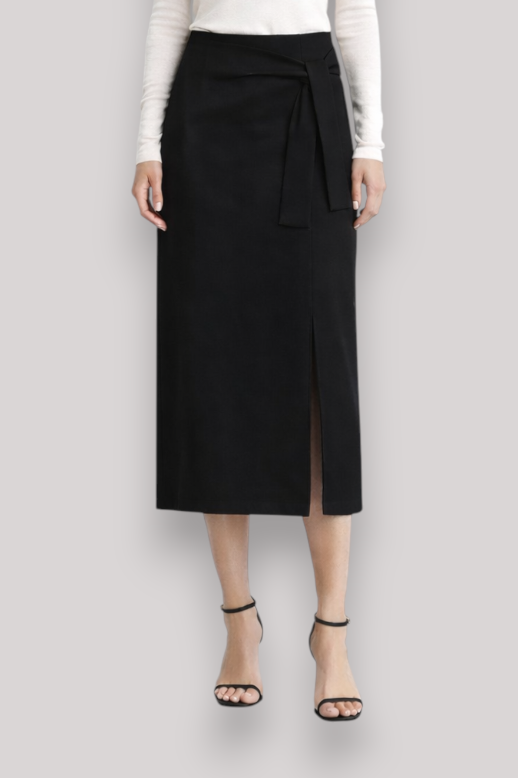 The Cerys High Waist Belted Midi Skirt