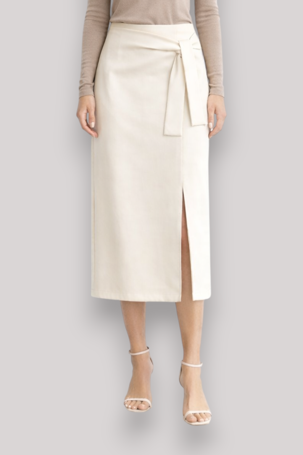 The Cerys High Waist Belted Midi Skirt