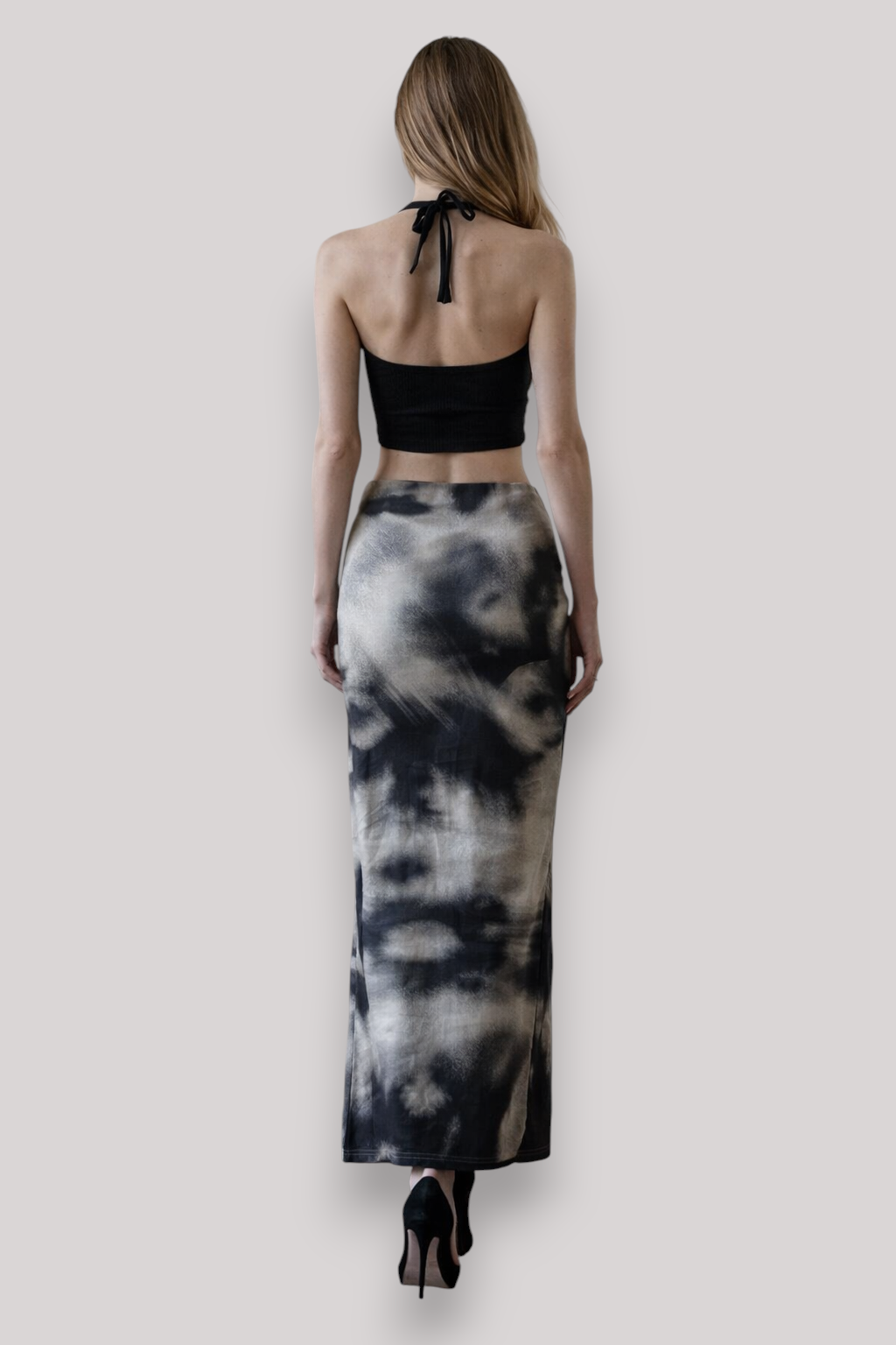 The Natasha Abstract Low Waist Maxi Skirt