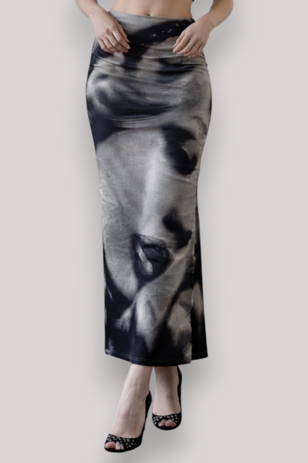 The Natasha Abstract Low Waist Maxi Skirt
