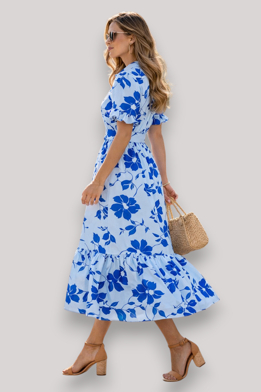 The Isabelle Women's Print Belted Maxi Dress