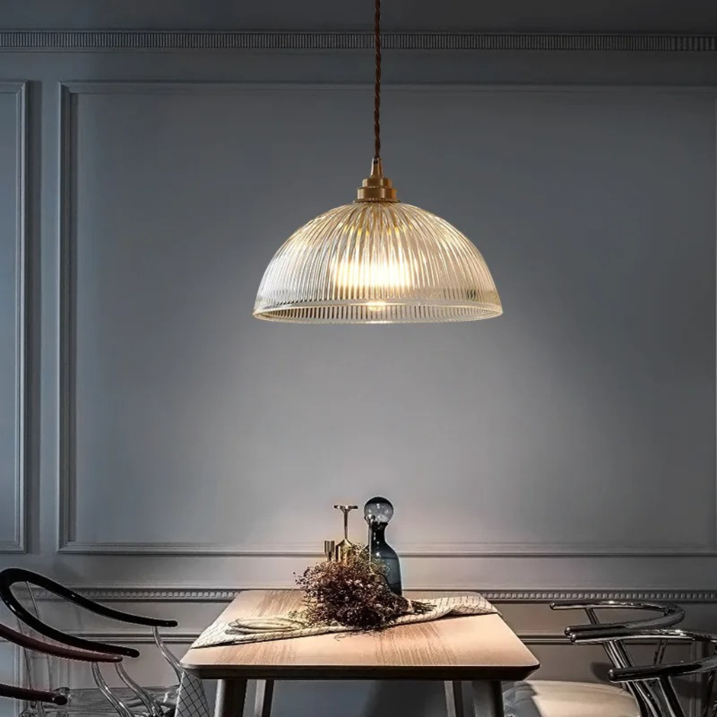 The Coprix Copper Glass Pendant LED Lamp