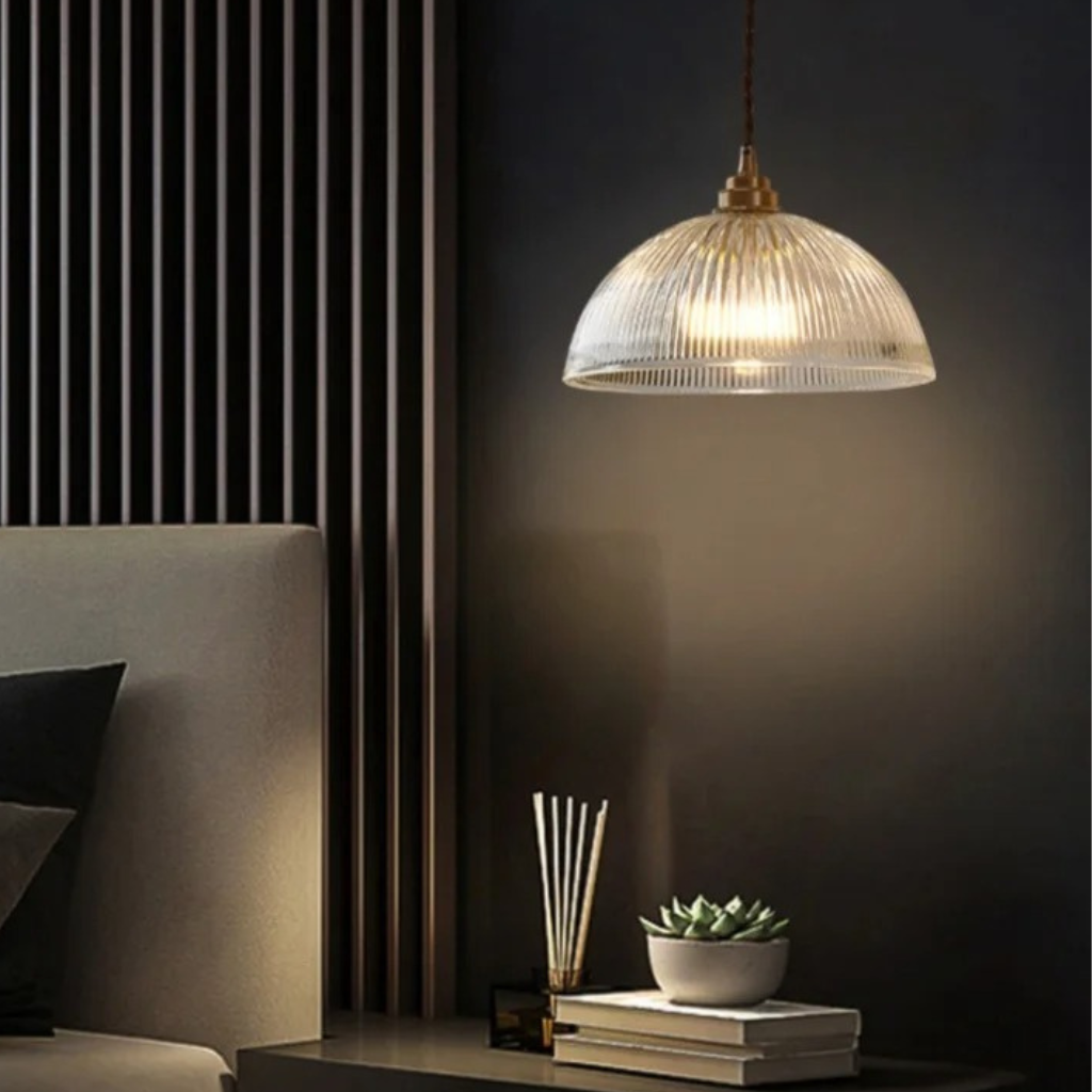 The Coprix Copper Glass Pendant LED Lamp