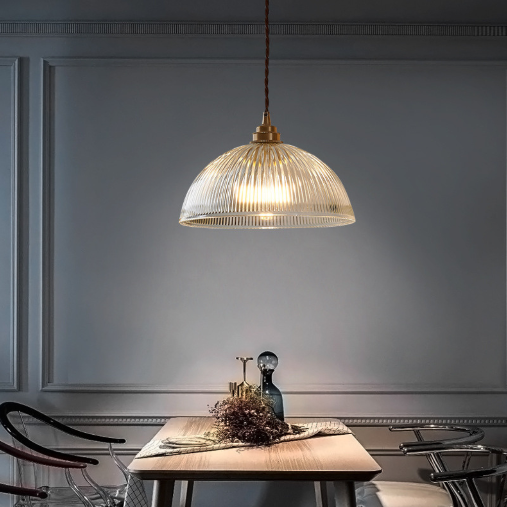 The Covelle Copper Glass LED Pendant Light