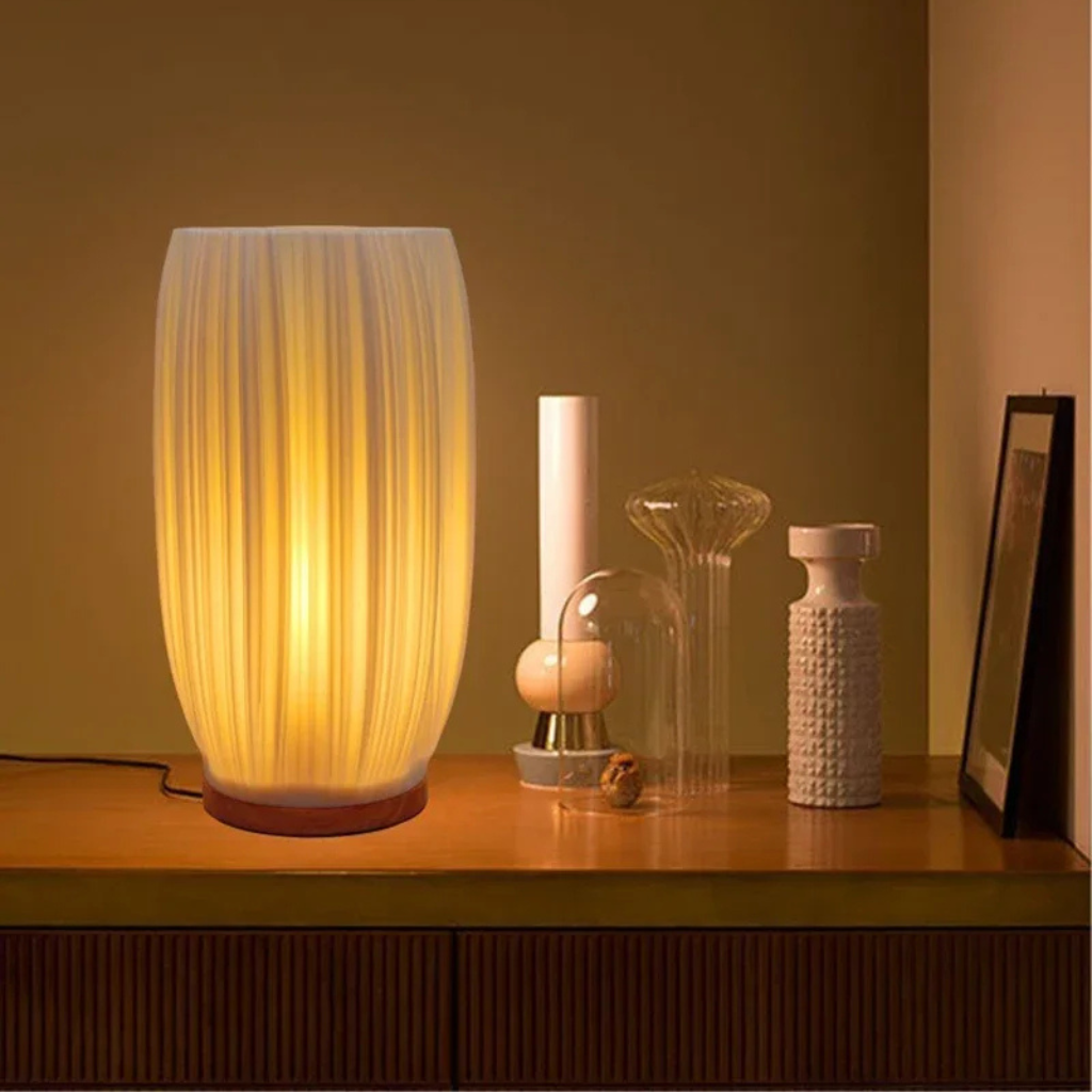 The Crèmea Pleated Table Lamp French Bedside Ambient Light
