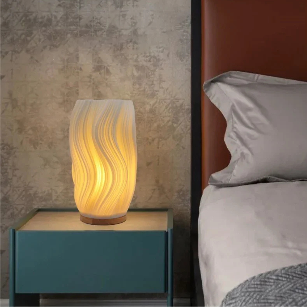 The Crèmea Pleated Table Lamp French Bedside Ambient Light