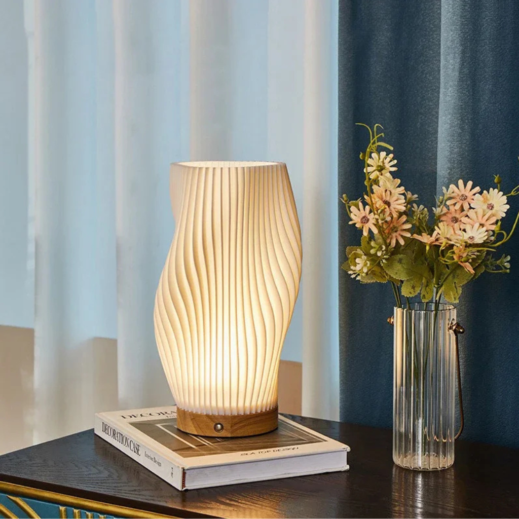 The Crèmea Pleated Table Lamp French Bedside Ambient Light