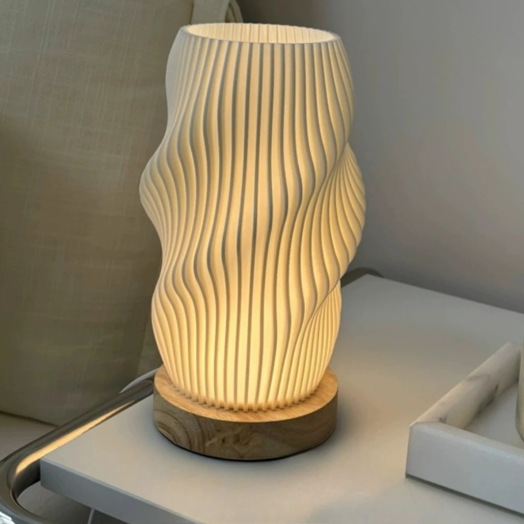 The Crèmea Pleated Table Lamp French Bedside Ambient Light