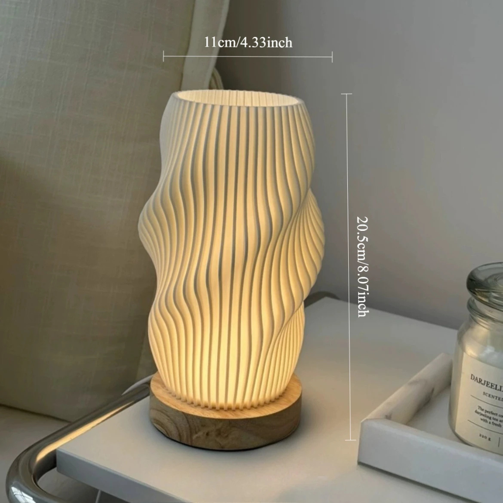 The Crèmea Pleated Table Lamp French Bedside Ambient Light