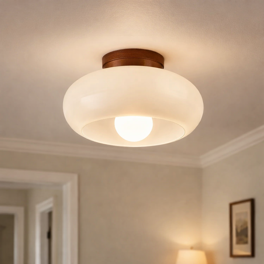 The Cremixal LED Cream Glass Ceiling Shade Light