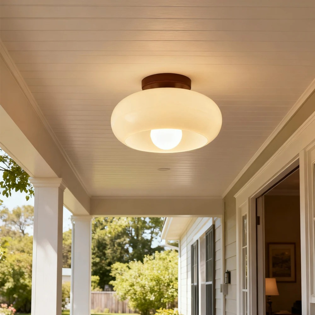 The Cremixal LED Cream Glass Ceiling Shade Light