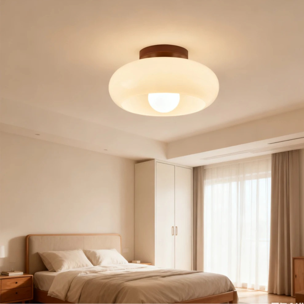 The Cremixal LED Cream Glass Ceiling Shade Light