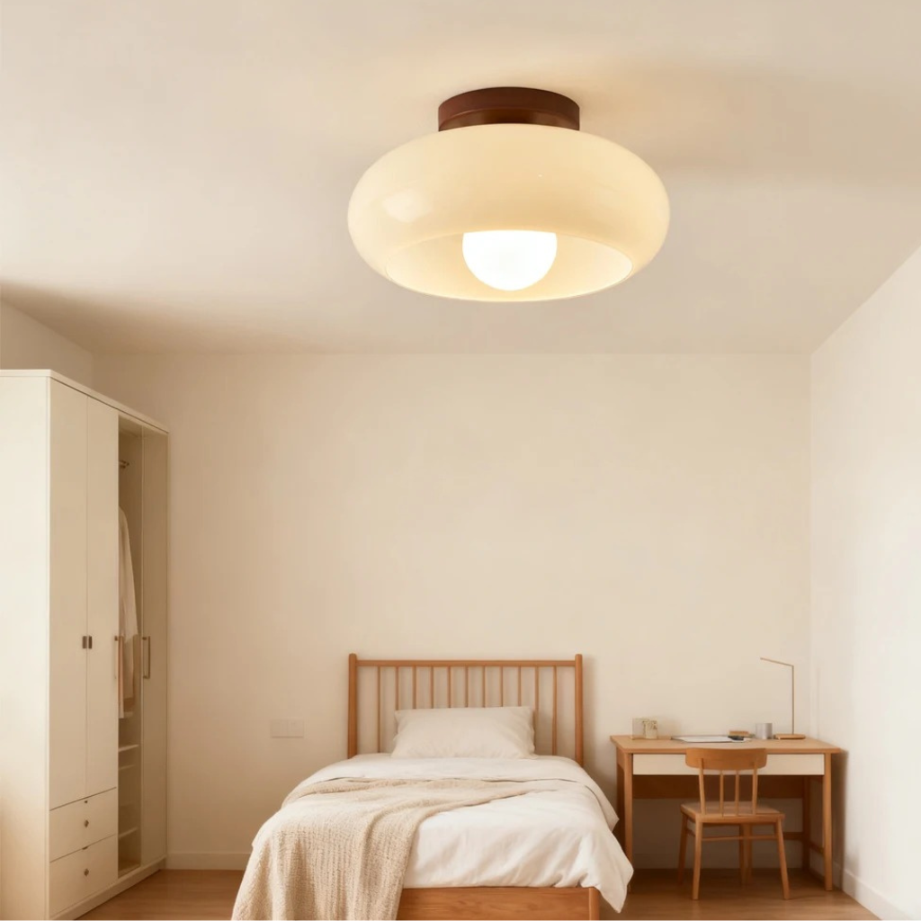 The Cremixal LED Cream Glass Ceiling Shade Light