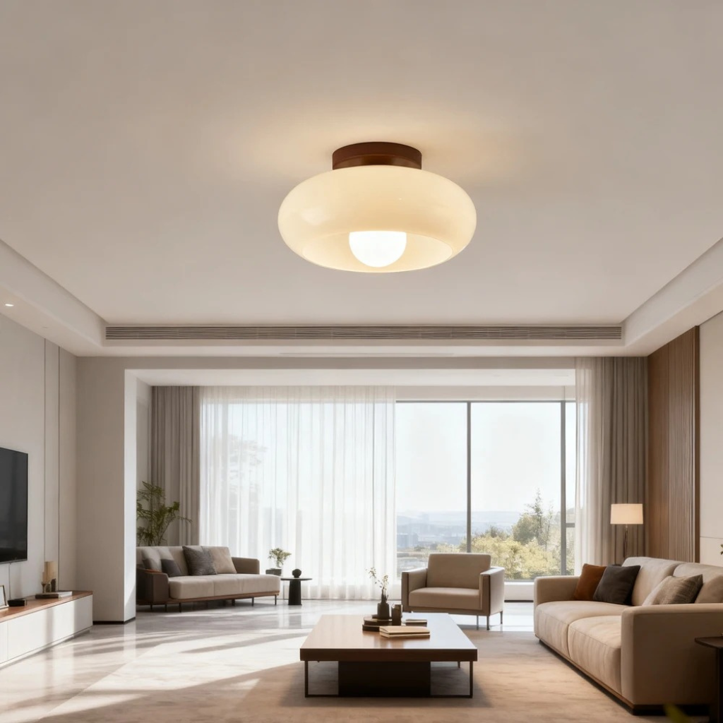 The Cremixal LED Cream Glass Ceiling Shade Light