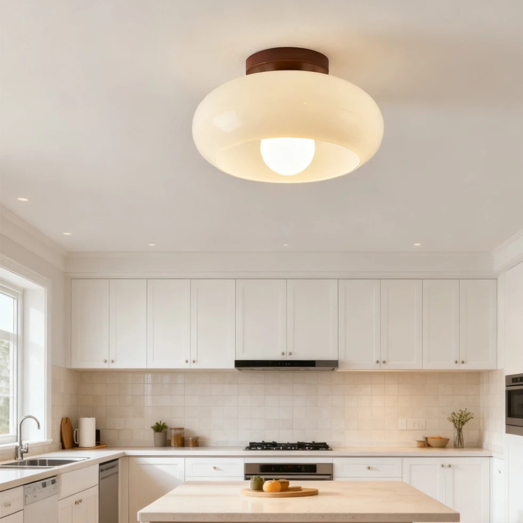 The Cremixal LED Cream Glass Ceiling Shade Light