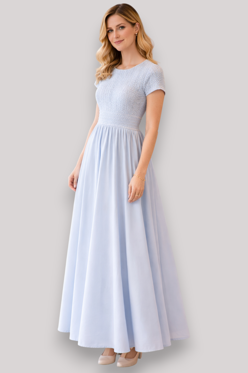 The Cressida Short Sleeve Dress Relaxed Waist Summer A Line