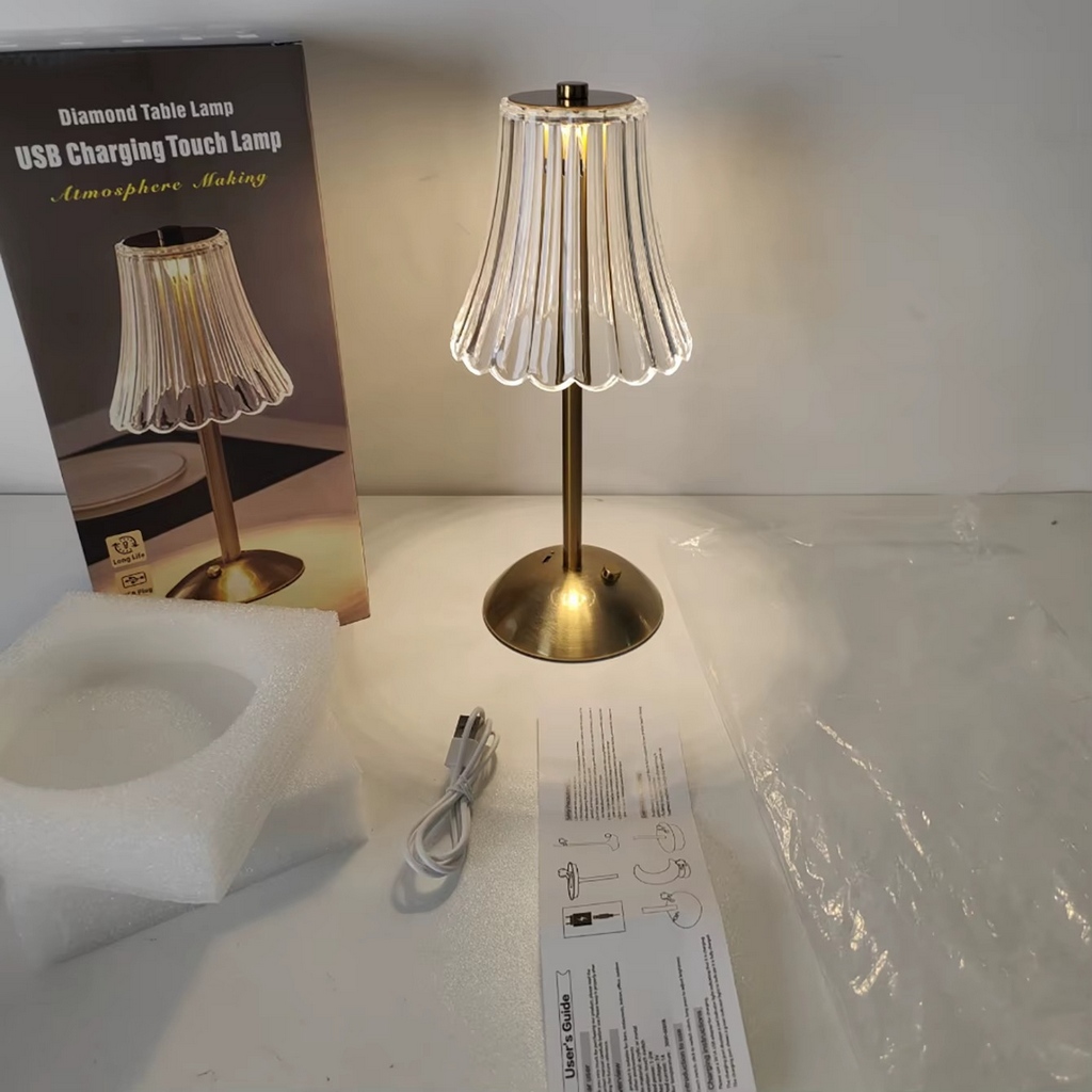 The Crystano Rechargeable Crystal Styled Touch Table Lamp