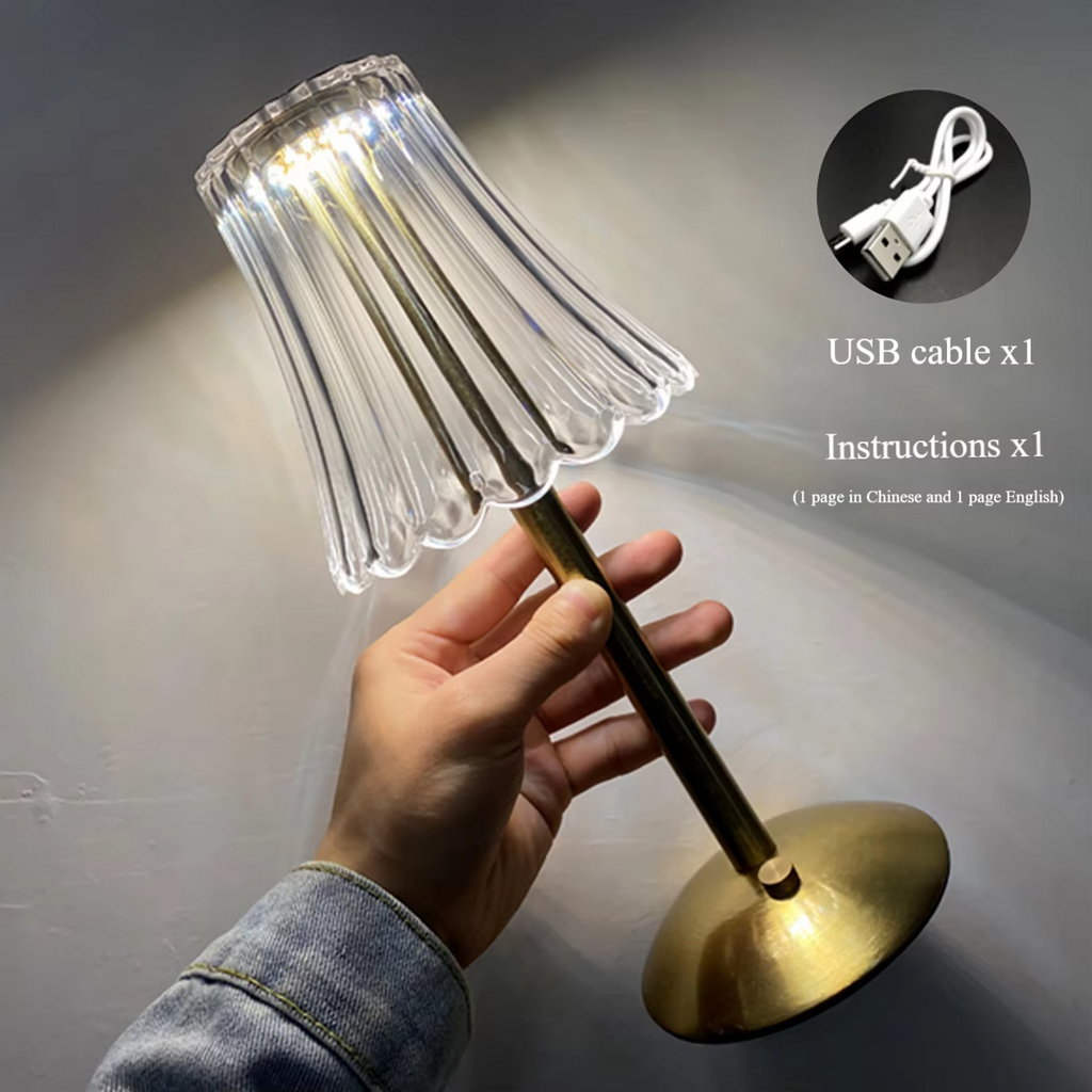 The Crystano Rechargeable Crystal Styled Touch Table Lamp