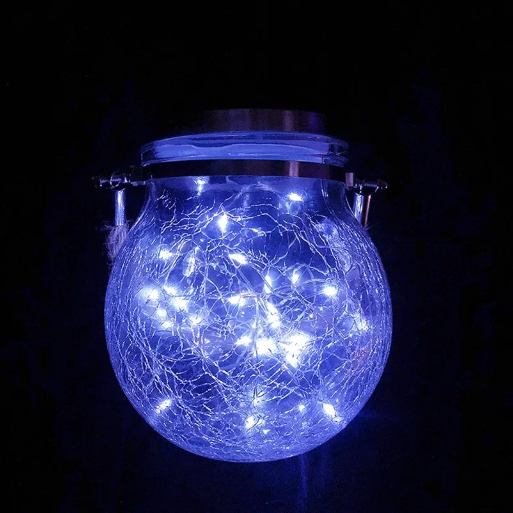 The Crystara Solar Crackle Glass Waterproof Lantern
