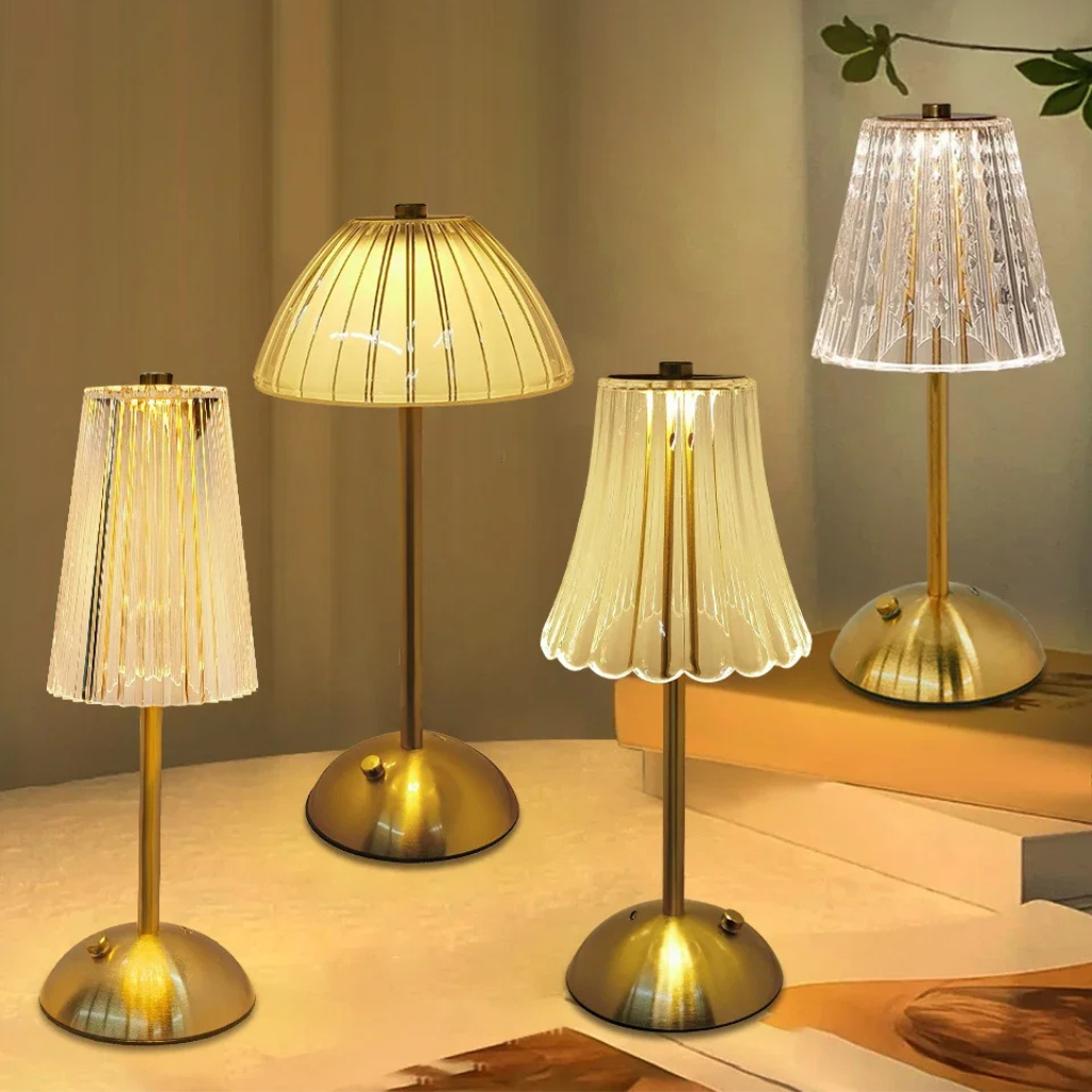 The Crystelle 3 Colour Rechargeable Crystal Table Lamp